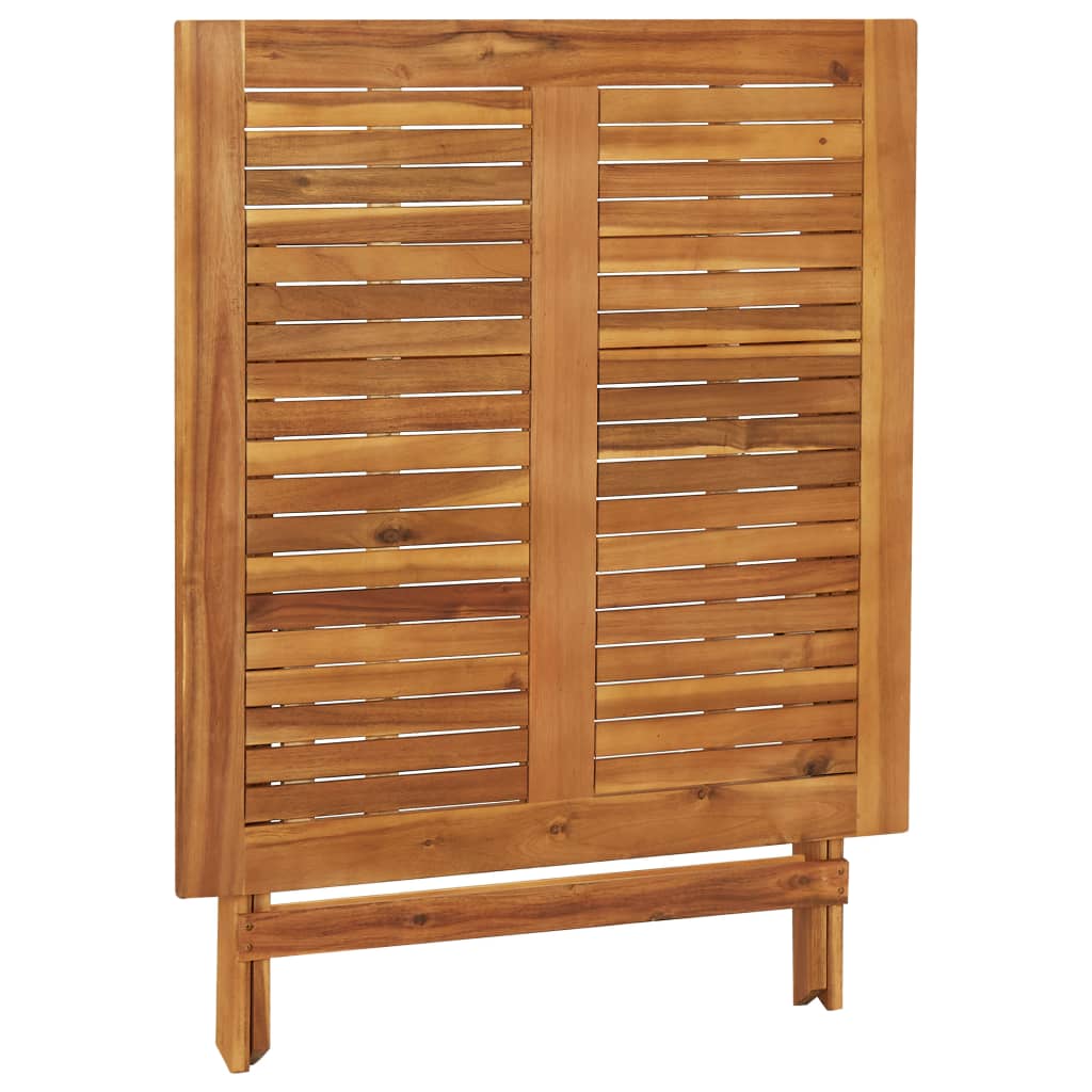 Mesa Plegable De Jardín De Madera Maciza De Acacia 90X90X75 Cm