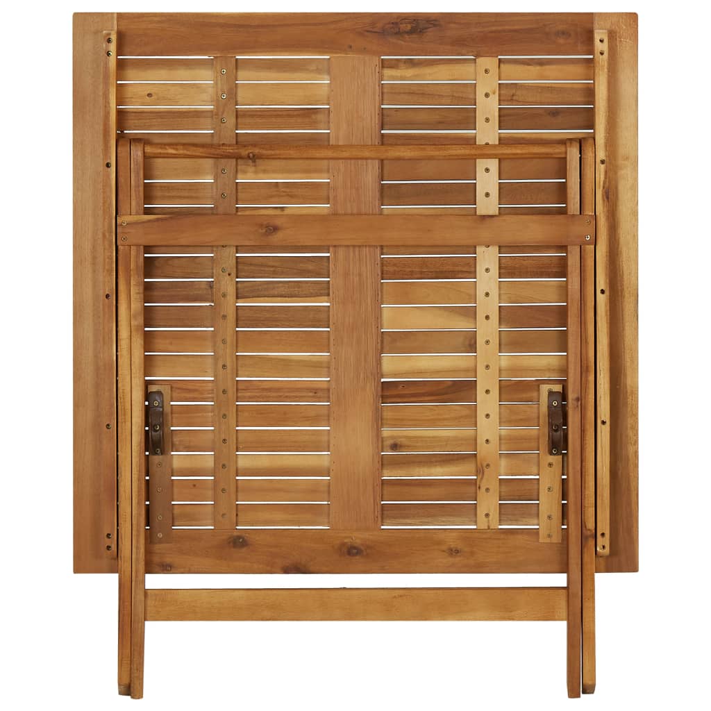 Mesa Plegable De Jardín De Madera Maciza De Acacia 90X90X75 Cm