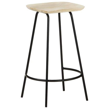 Taburetes De Cocina 2 Unidades Madera Maciza De Mango