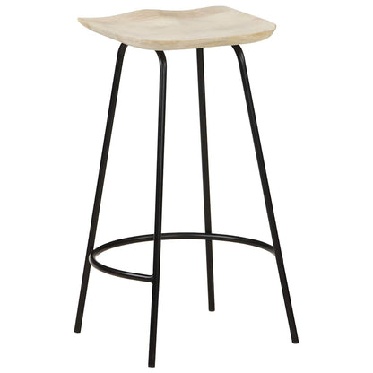 Taburetes De Cocina 2 Unidades Madera Maciza De Mango