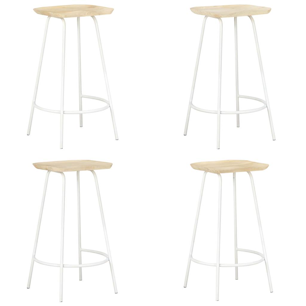 Taburetes De Cocina 2 Unidades Madera Maciza De Mango