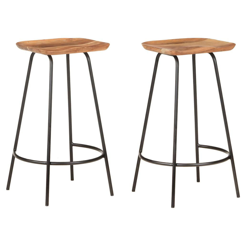 Taburetes De Cocina 4 Unidades Madera Maciza De Acacia