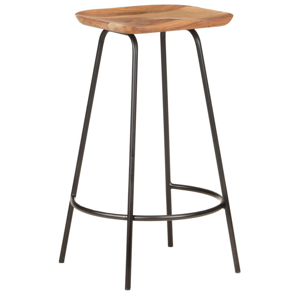 Taburetes De Cocina 4 Unidades Madera Maciza De Acacia