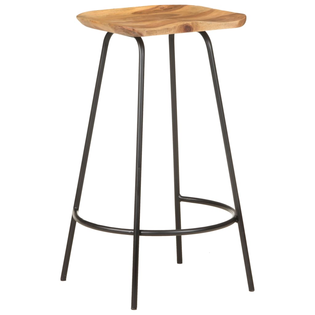 Taburetes De Cocina 4 Unidades Madera Maciza De Acacia