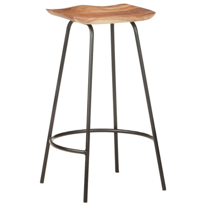 Taburetes De Cocina 4 Unidades Madera Maciza De Acacia