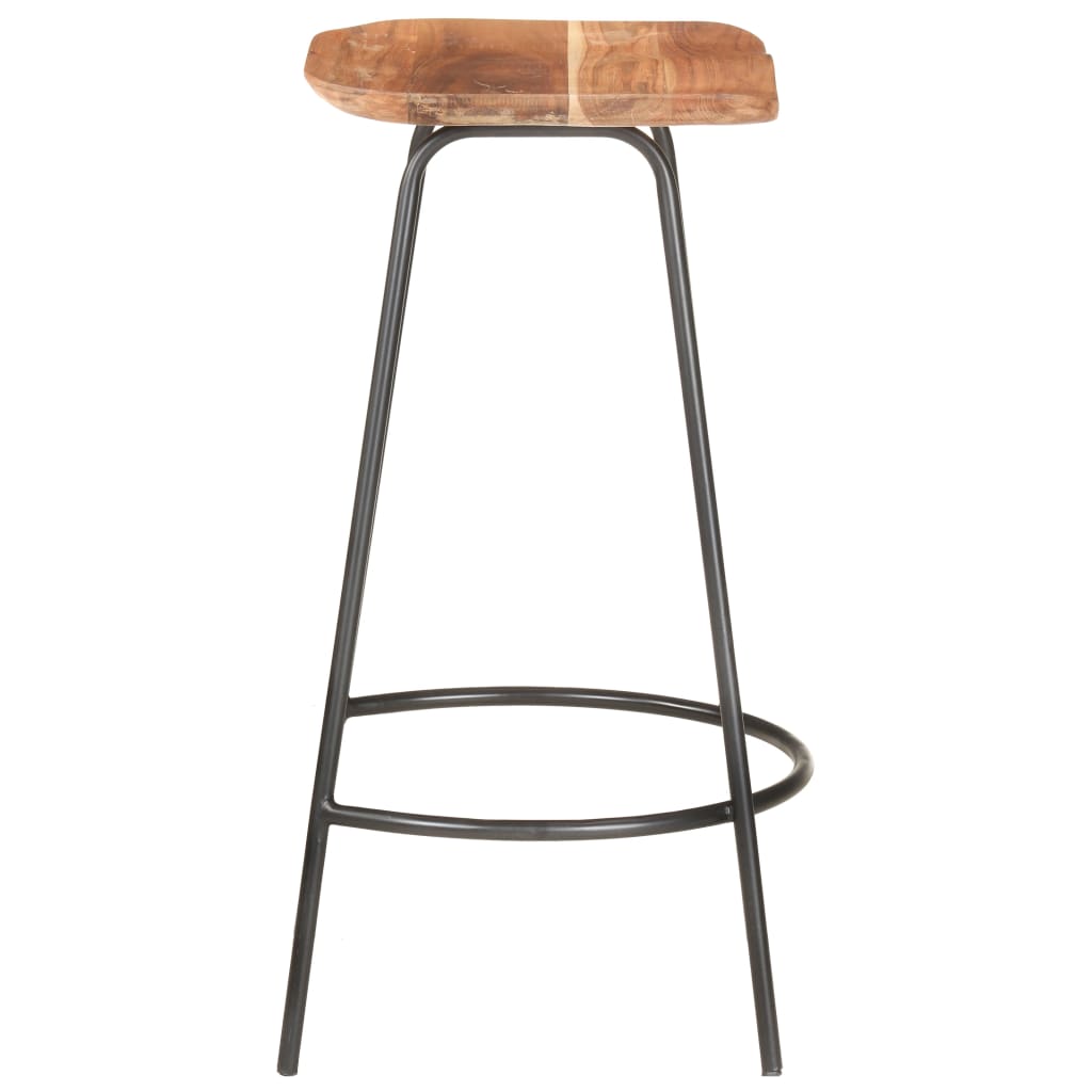 Taburetes De Cocina 4 Unidades Madera Maciza De Acacia