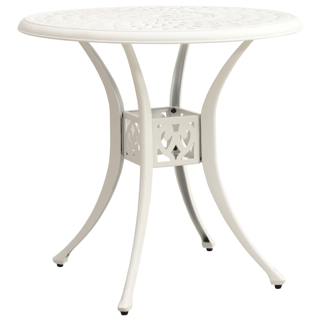 Mesa De Jardín Aluminio Fundido Blanca