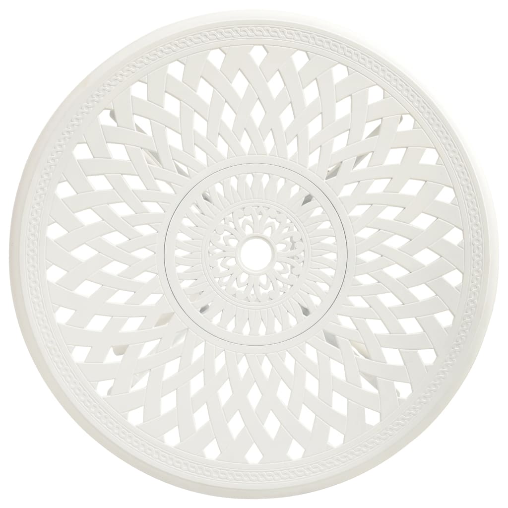 Mesa De Jardín Aluminio Fundido Blanca