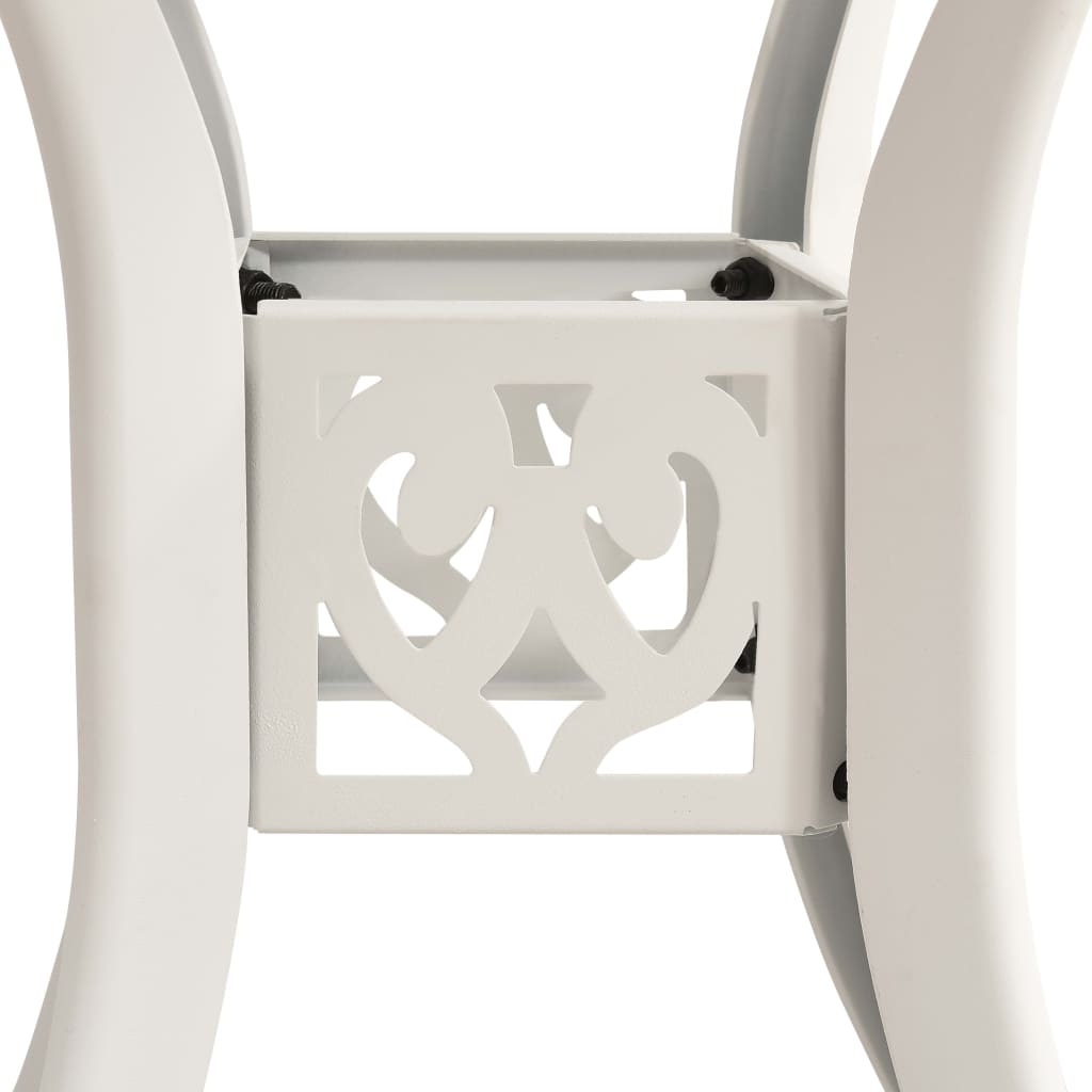 Mesa De Jardín Aluminio Fundido Blanca