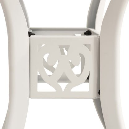 Mesa De Jardín Aluminio Fundido Blanca