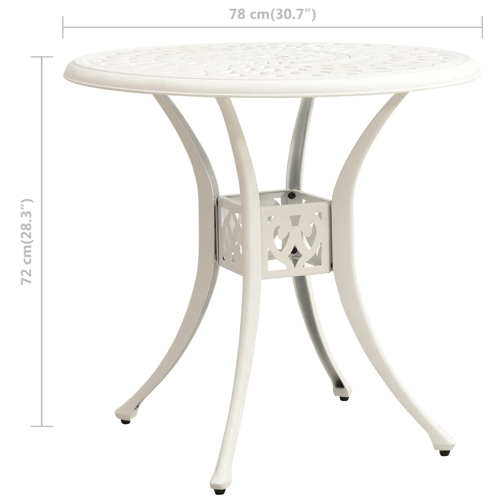 Mesa De Jardín Aluminio Fundido Blanca