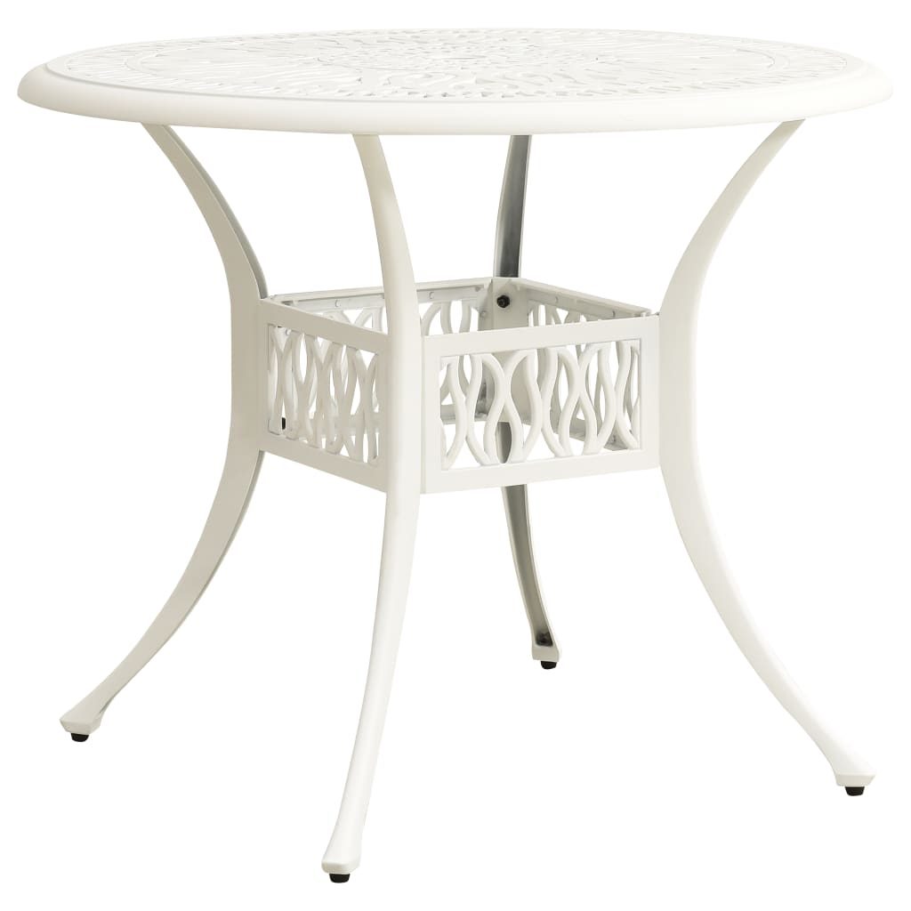 Mesa De Jardín Aluminio Fundido Blanca