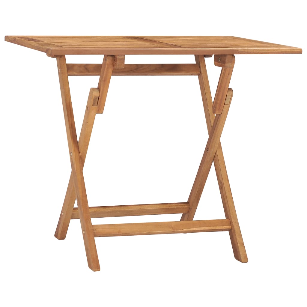 Mesa De Comedor Plegable Para Jardín Madera De Teca 90X60X75 Cm