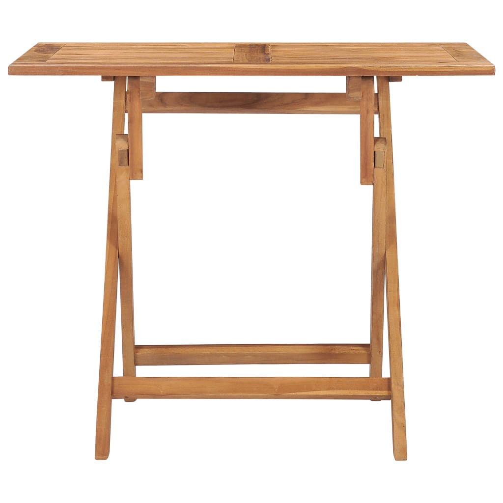 Mesa De Comedor Plegable Para Jardín Madera De Teca 90X60X75 Cm