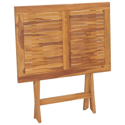 Mesa De Comedor Plegable Para Jardín Madera De Teca 90X60X75 Cm