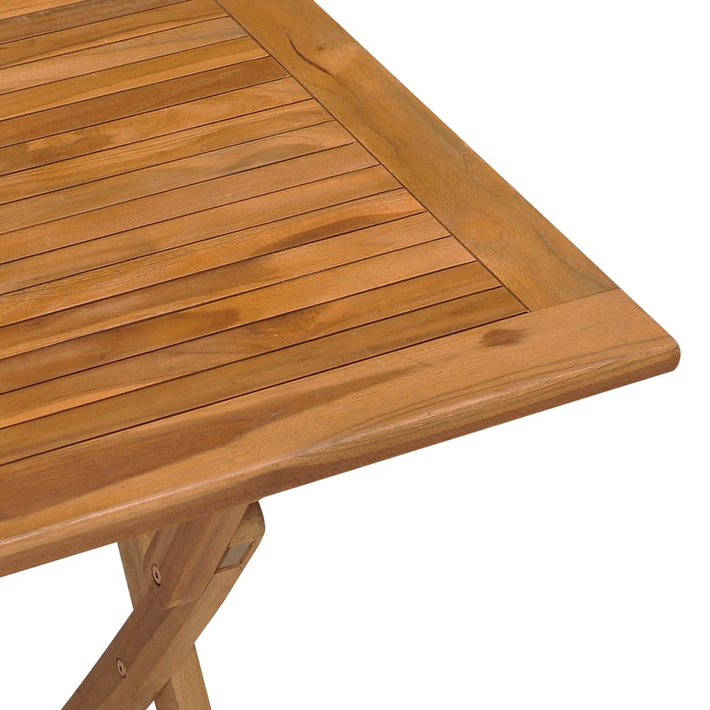 Mesa De Comedor Plegable Para Jardín Madera De Teca 90X60X75 Cm