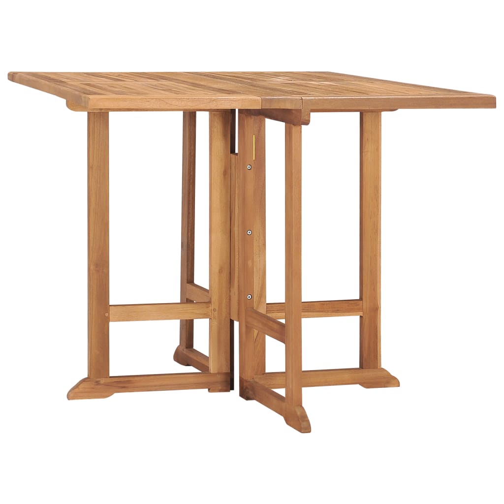 Mesa De Comedor Plegable Para Jardín Madera De Teca 90X90X75 Cm
