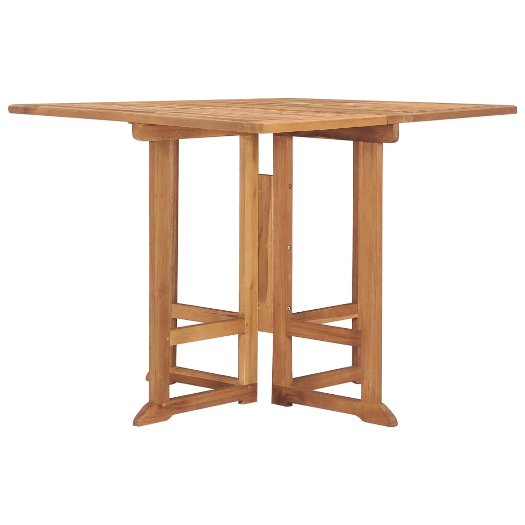 Mesa De Comedor Plegable Para Jardín Madera De Teca 90X90X75 Cm
