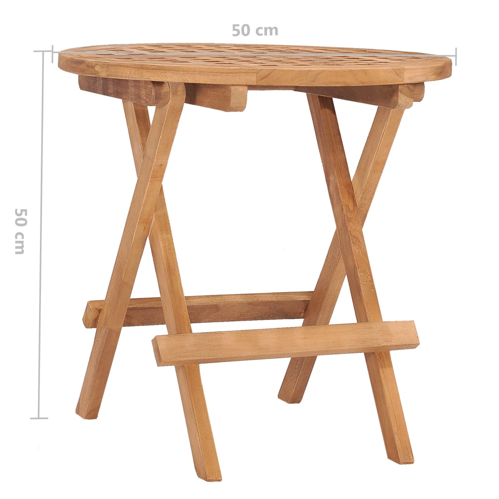 Mesa Plegable De Jardín Madera Maciza De Teca 50X50X50 Cm