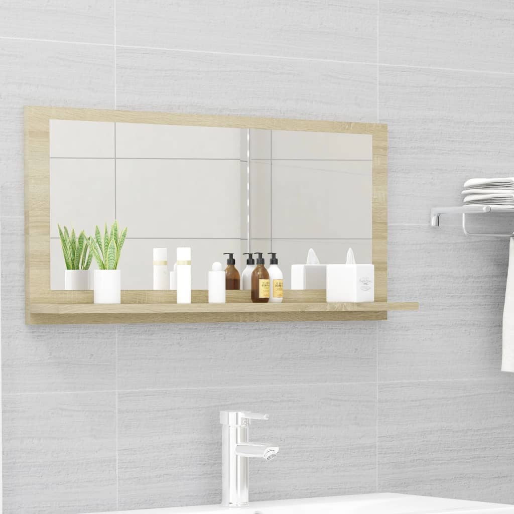 Espejo Mueble De Baño Madera Ingeniería Envejecida