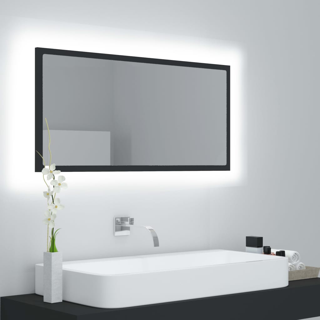 Espejo De Baño Led Crílico Blanco Brillo 90X8,5X37 Cm