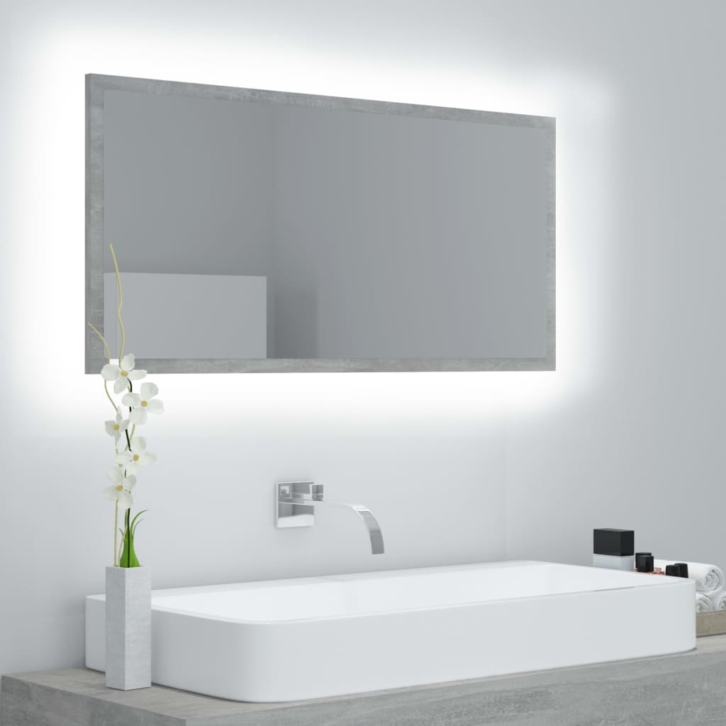 Espejo De Baño Led Crílico Blanco Brillo 90X8,5X37 Cm