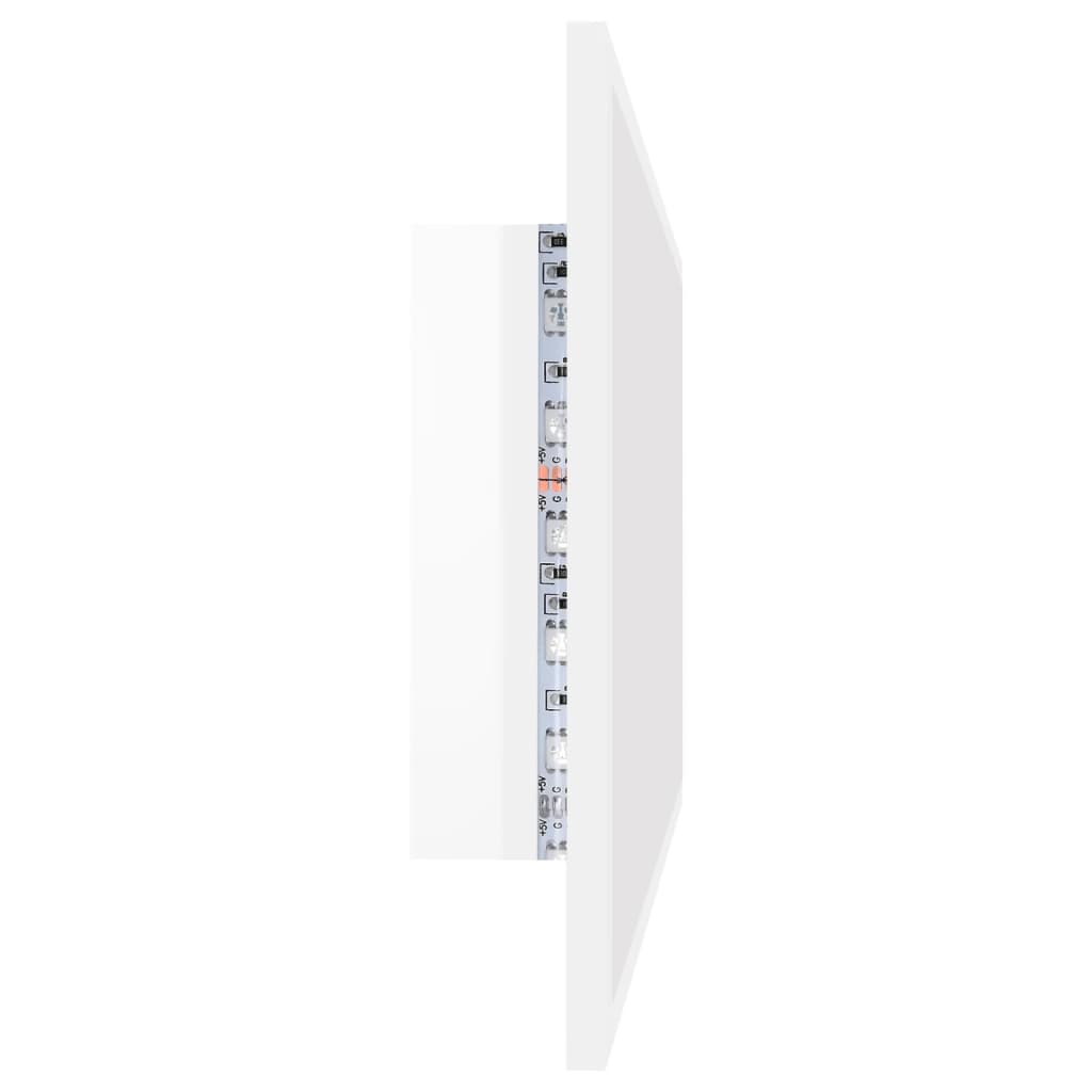 Espejo De Baño Led Crílico Blanco Brillo 90X8,5X37 Cm