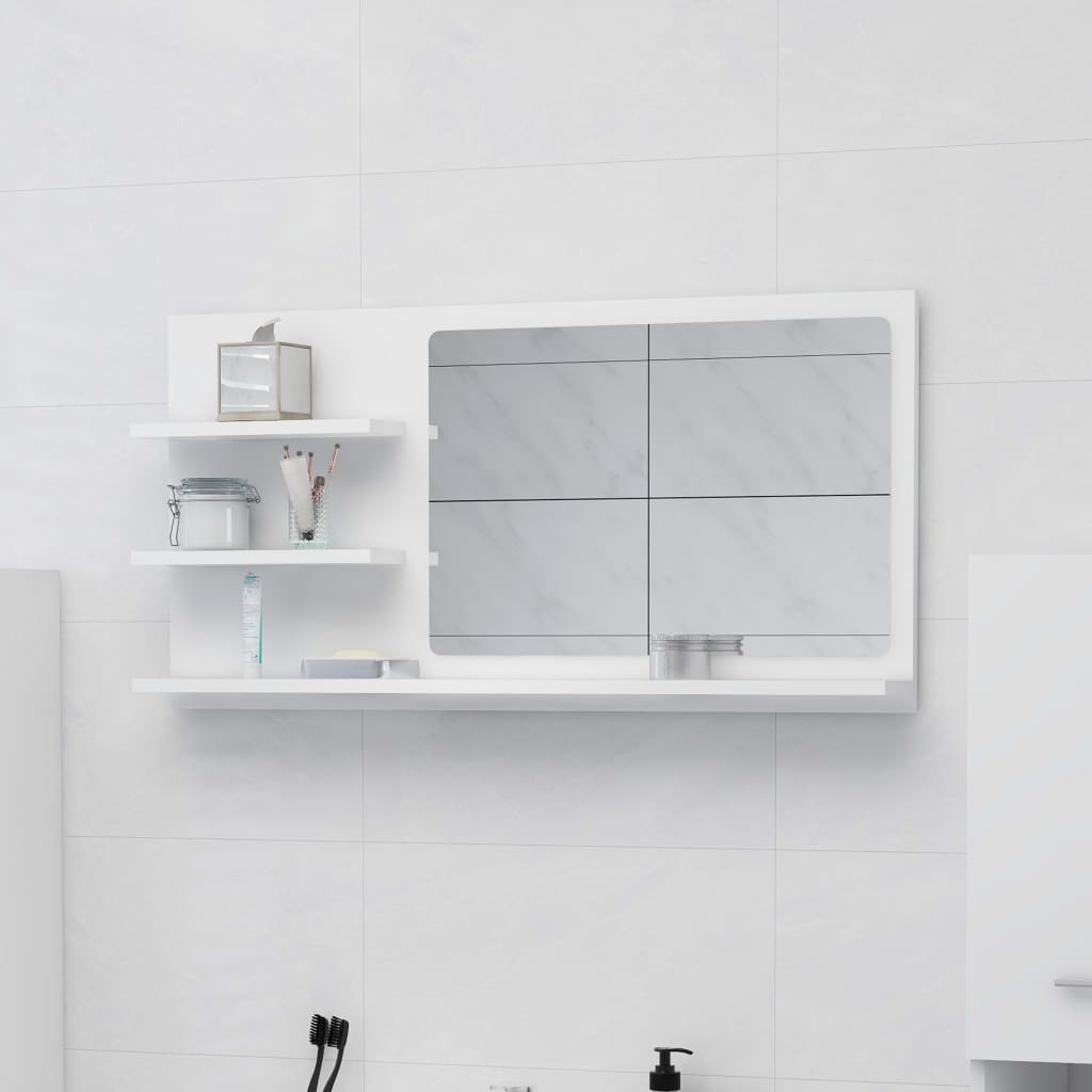 Armario De Baño Con Espejo De 90X11X45 Cm Madera De Ingeniería