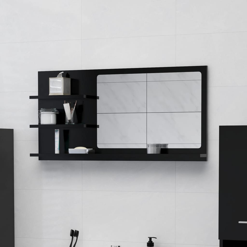 Armario De Baño Con Espejo De 90X11X45 Cm Madera De Ingeniería