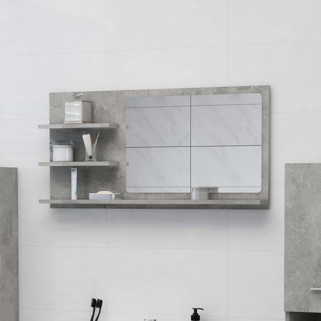 Armario De Baño Con Espejo De 90X11X45 Cm Madera De Ingeniería