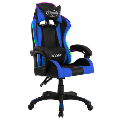 Silla Gaming Con Luces Led Rgb Cuero Sintético