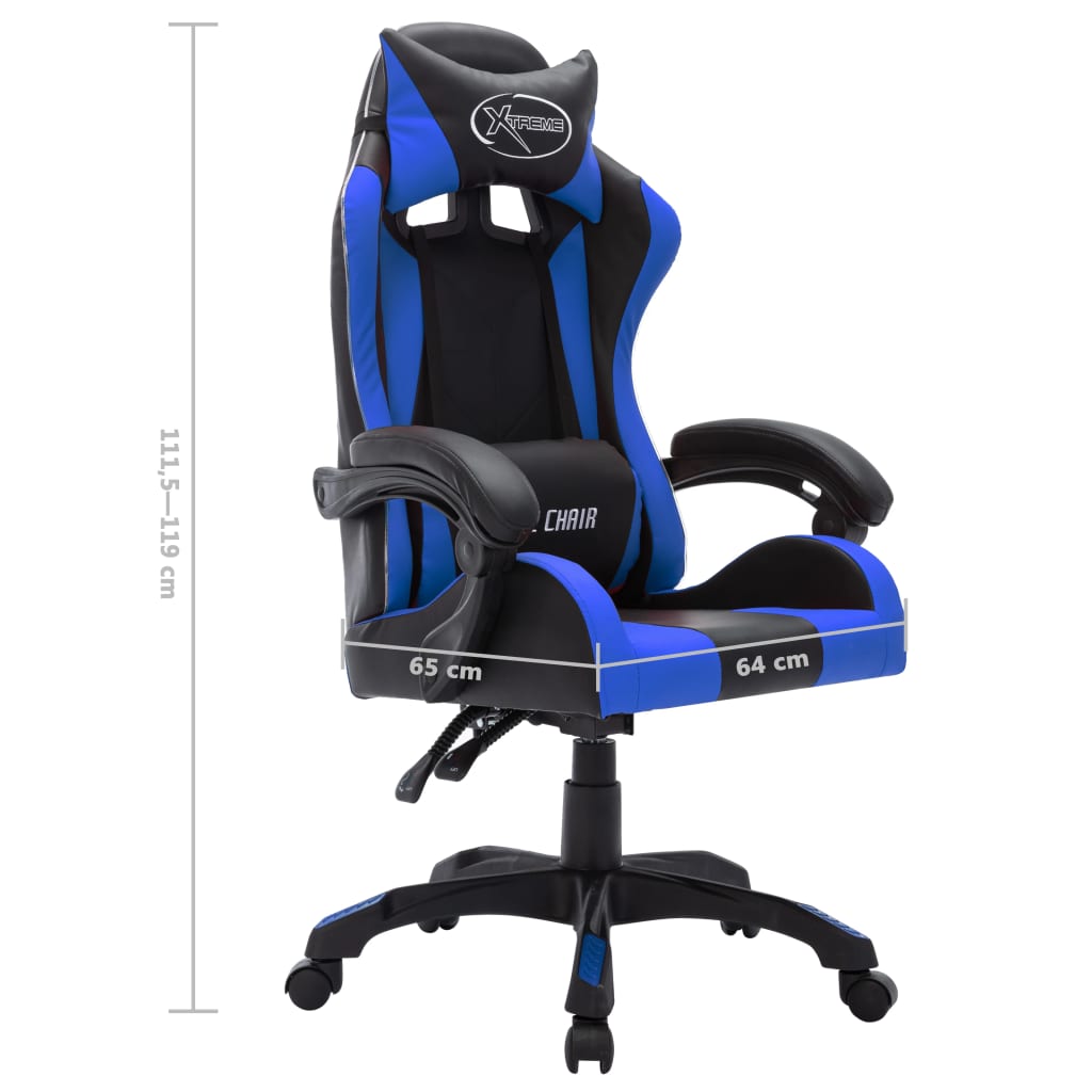 Silla Gaming Con Luces Led Rgb Cuero Sintético