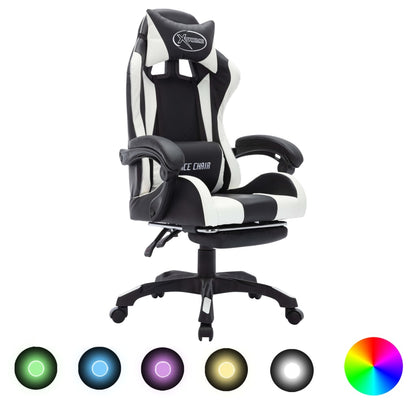 Silla Gaming Con Luces Led Rgb Cuero Sintético