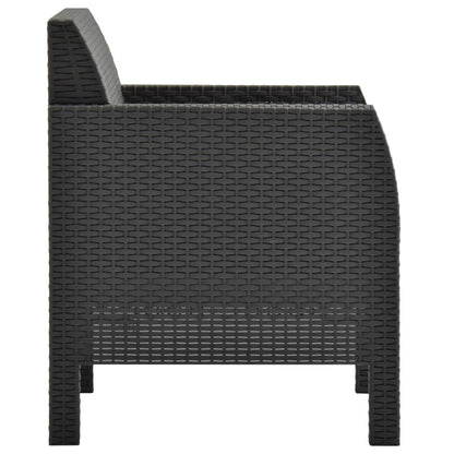 Silla De Jardín Con Cojín Antracita 63X65X76 Cm Ratán Pp
