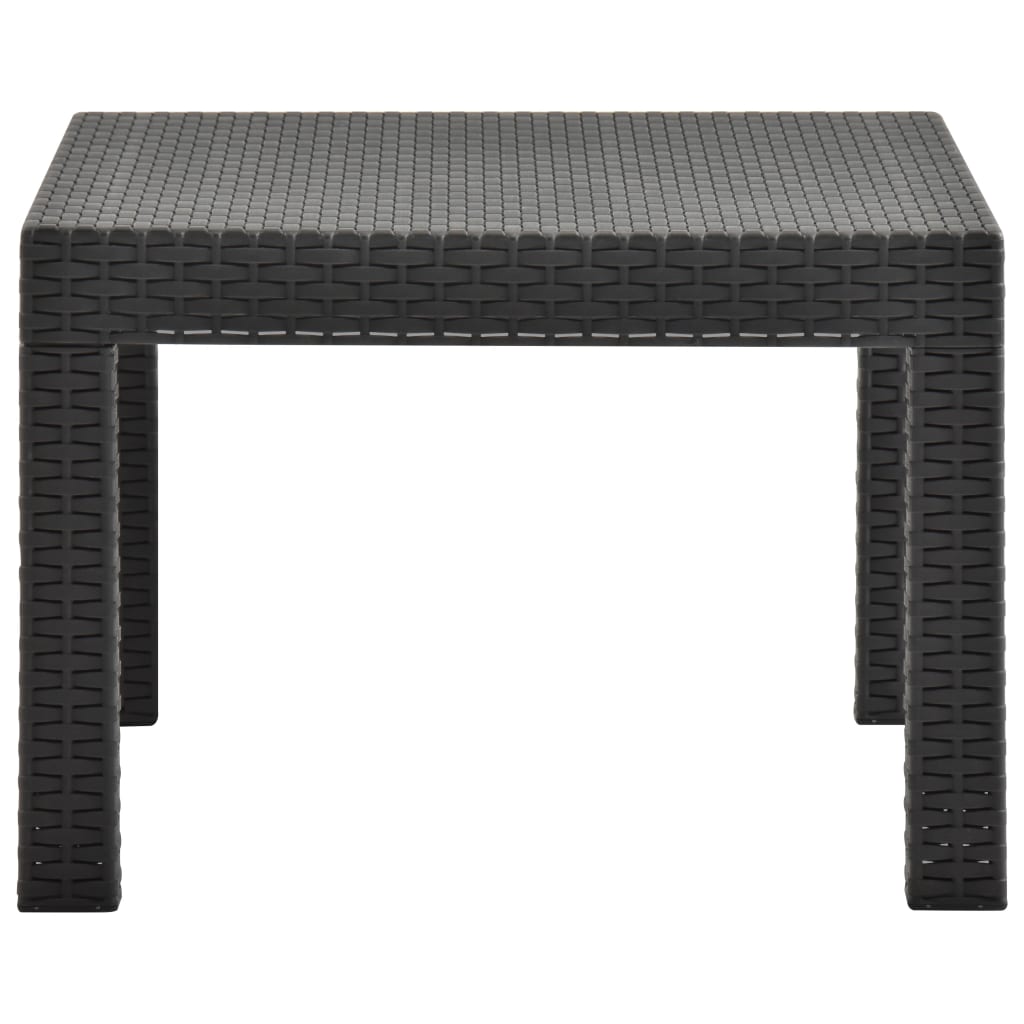 Mesa De Jardín Pp Ratán Gris Antracita 58X58X41 Cm