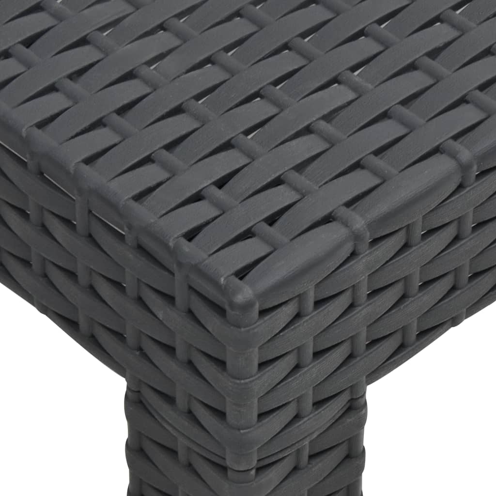 Mesa De Jardín Pp Ratán Gris Antracita 58X58X41 Cm