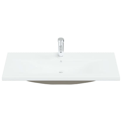 Lavabo Empotrado Con Grifo Cerámica Blanco