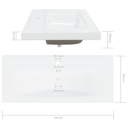 Lavabo Empotrado Con Grifo Cerámica Blanco