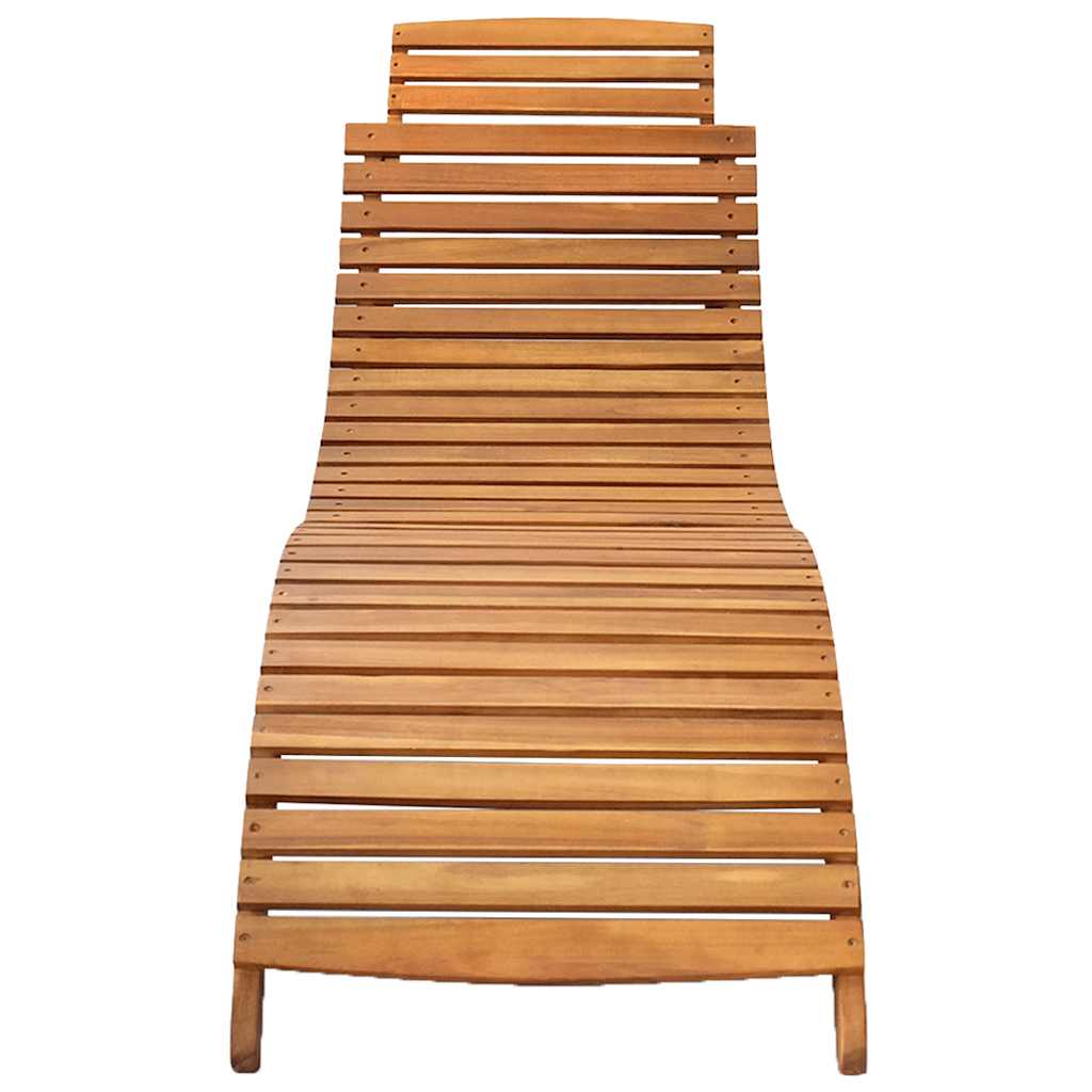 Tumbona De Jardín Con Cojín Madera Maciza De Acacia