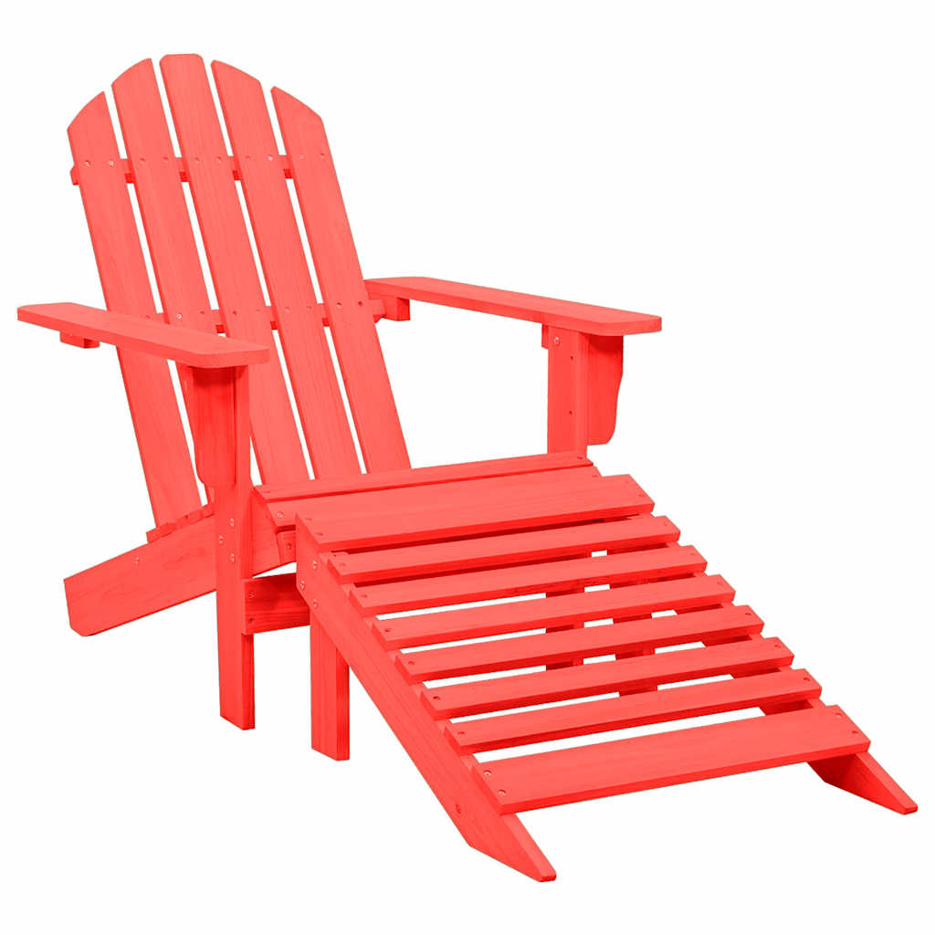 Silla De Jardín Con Otomana Madera Blanca