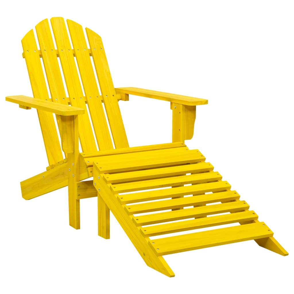 Silla De Jardín Con Otomana Madera Blanca