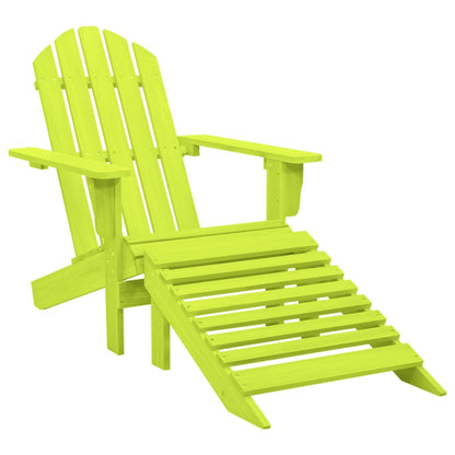 Silla De Jardín Con Otomana Madera Blanca