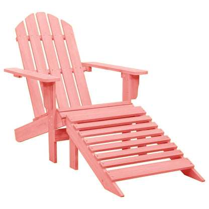 Silla De Jardín Con Otomana Madera Blanca