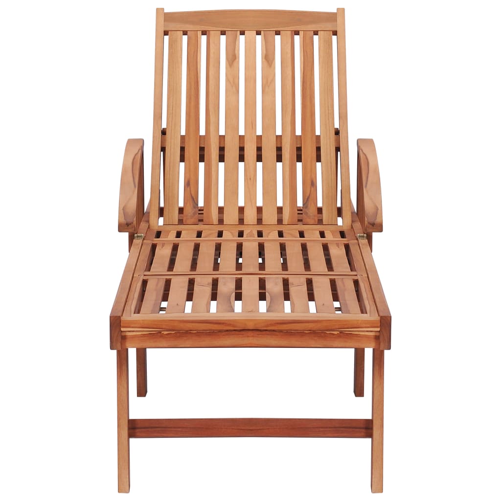 Tumbona Con Cojín Madera Maciza De Teca