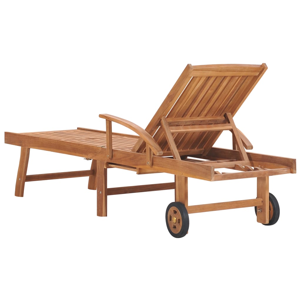 Tumbona Con Cojín Madera Maciza De Teca