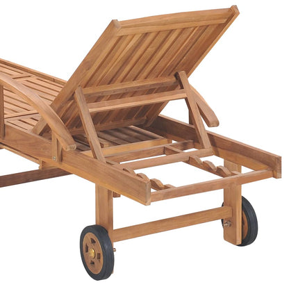 Tumbona Con Cojín Madera Maciza De Teca