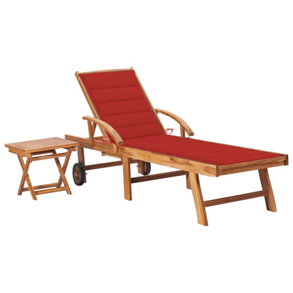 Tumbona Con Cojín Madera Maciza De Teca