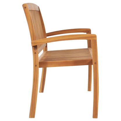 Banco De Jardín Apilable Con Cojín Madera Maciza De Teca 159 Cm