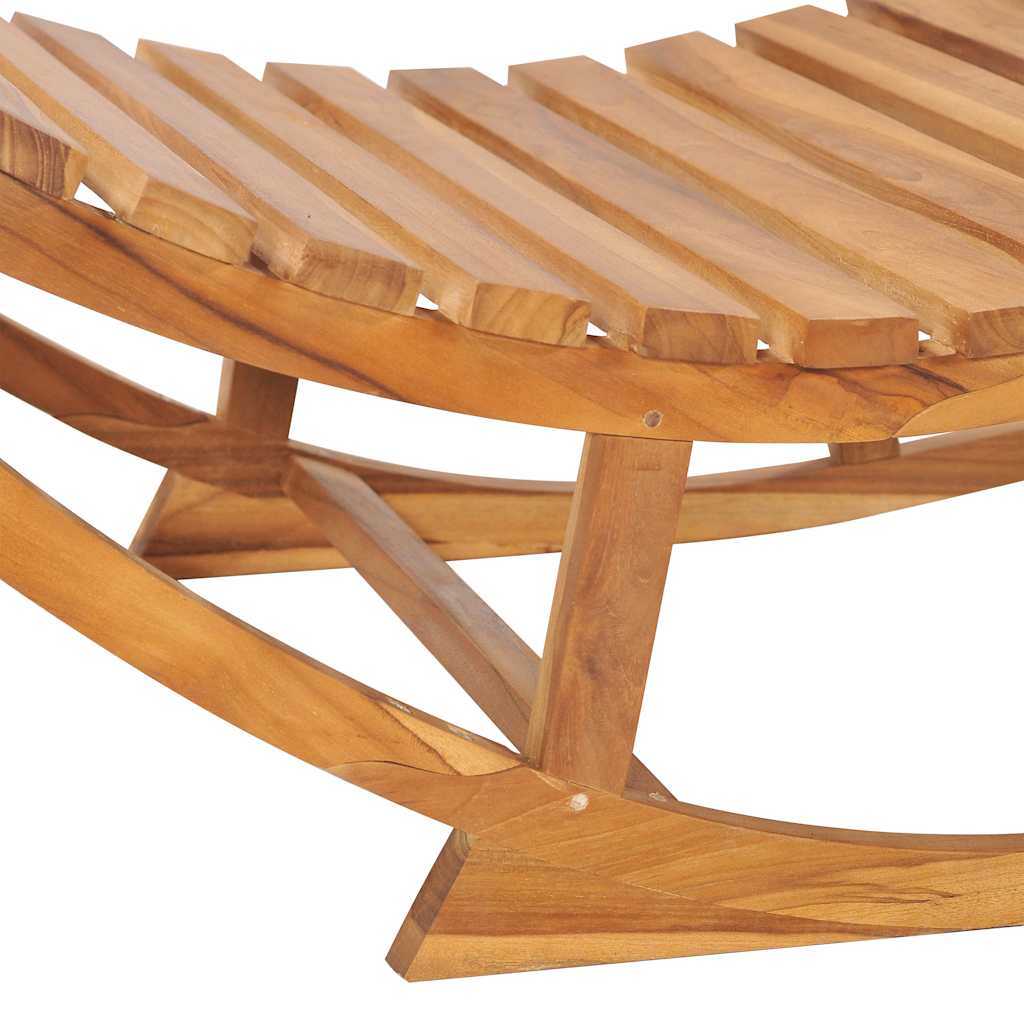 Tumbona Mecedora Con Cojín Madera Maciza De Teca