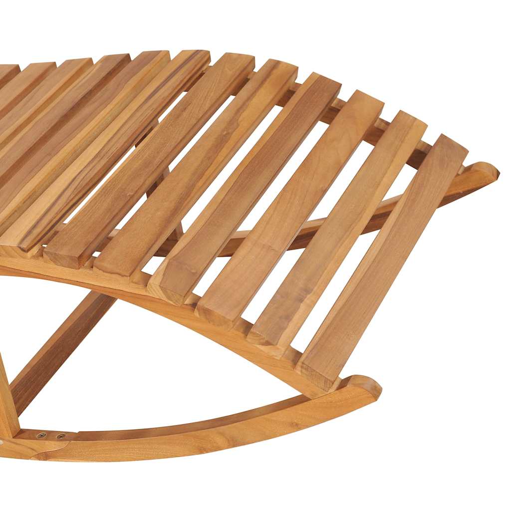 Tumbona Mecedora Con Cojín Madera Maciza De Teca